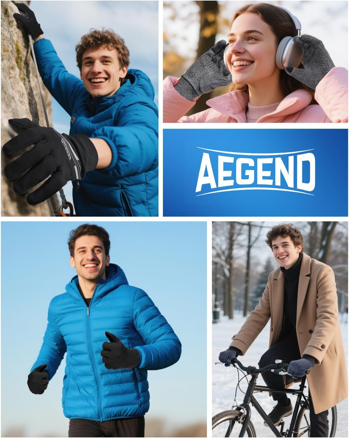 Thumbnail 6 de Aegend Winter Gloves for Men Women ⚡