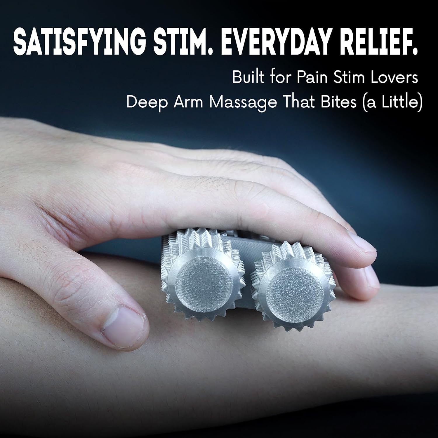 Detalle 2 de Balkwan Pain Stim Fidget Roller (Silver, Compact) — desk stress relief sensory aid for adults