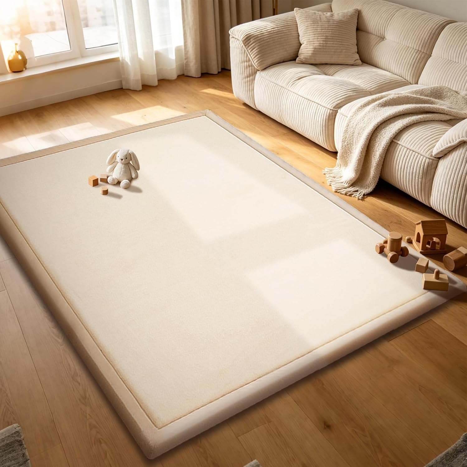 Detalle 2 de RONGFA 79" x 71" Baby Play Mat with 1.3-Inch Memory Foam, Brown