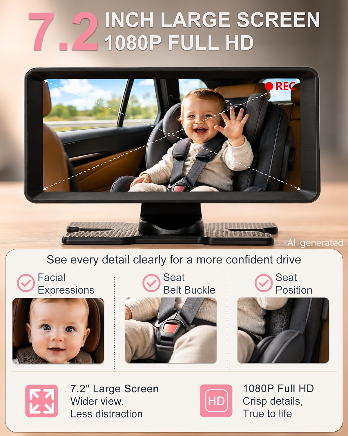 Detalle 2 de Babyvue Dual Baby Car Camera BV3 MAX