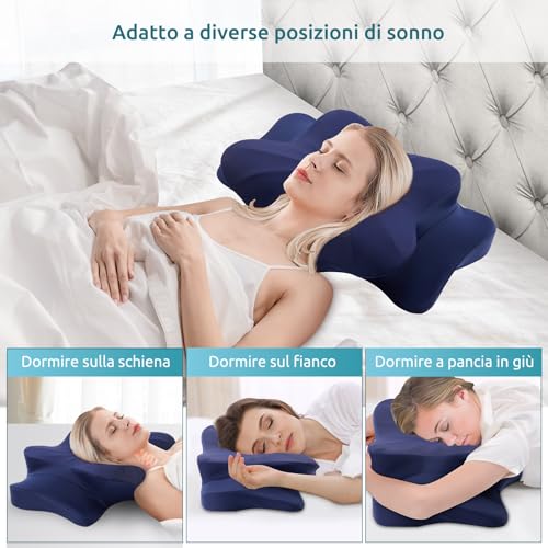 Detalle de DONAMA Cuscino Cervicale Memory Foam Ergonomico 2 Altezze Rinfrescante