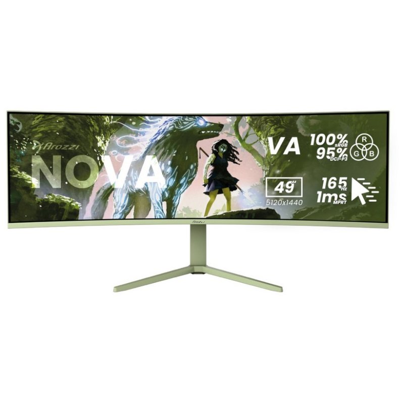 Detalle de Monitor Arozzi Nova 49" Dual QHD 165Hz VA Curvo Gaming