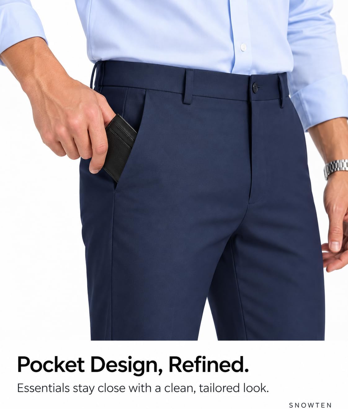 Detalle de SNOWTEN Men's Classic Fit Golf Pants, Stretch Lightweight Quick-Dry, 30″/32″/34″