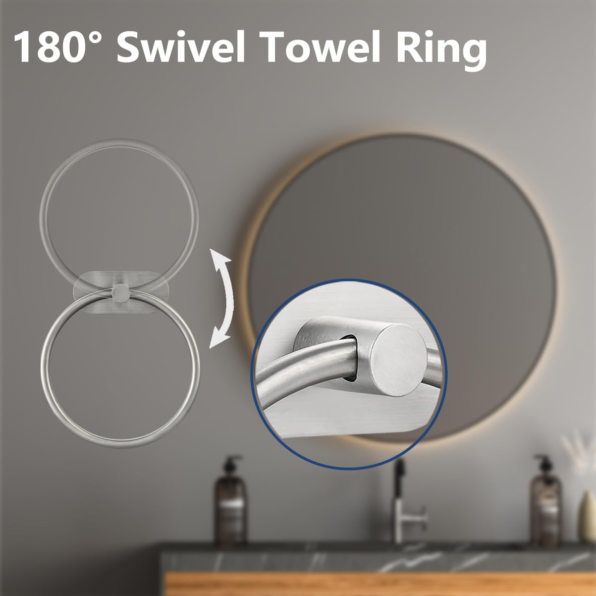 Thumbnail 3 de Markcco Self-Adhesive Towel Ring 2 Pack
