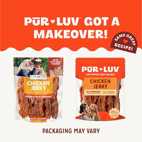 Detalle de Pur Luv Chicken Jerky Dog Treats (16 oz) — Real Chicken Breast, High Protein & Long-Lasting Chew