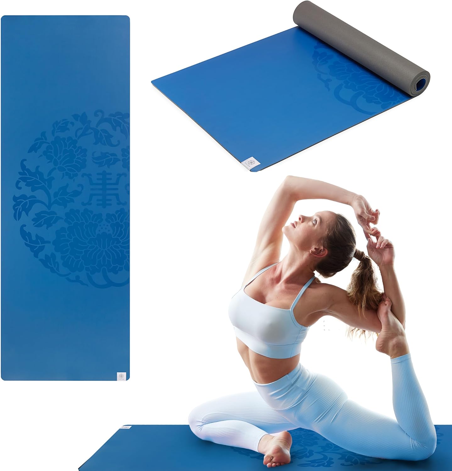 Detalle de Gaiam Dry-Grip Yoga Mat 5mm Non-Slip 68x24 in ๐งโ