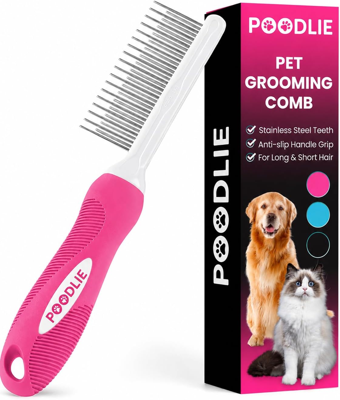 Detalle de Pet Detangling Comb with Stainless Steel Teeth