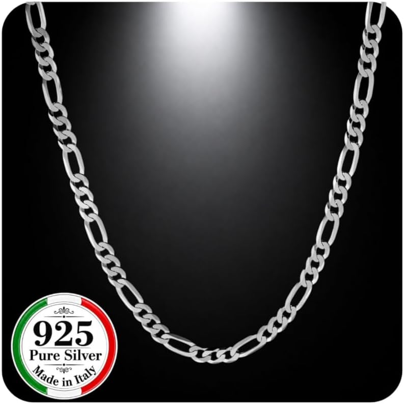 Detalle de QUADRI - Collier Homme Argent 925 | Chaîne Figaro 5 mm Made in Italy