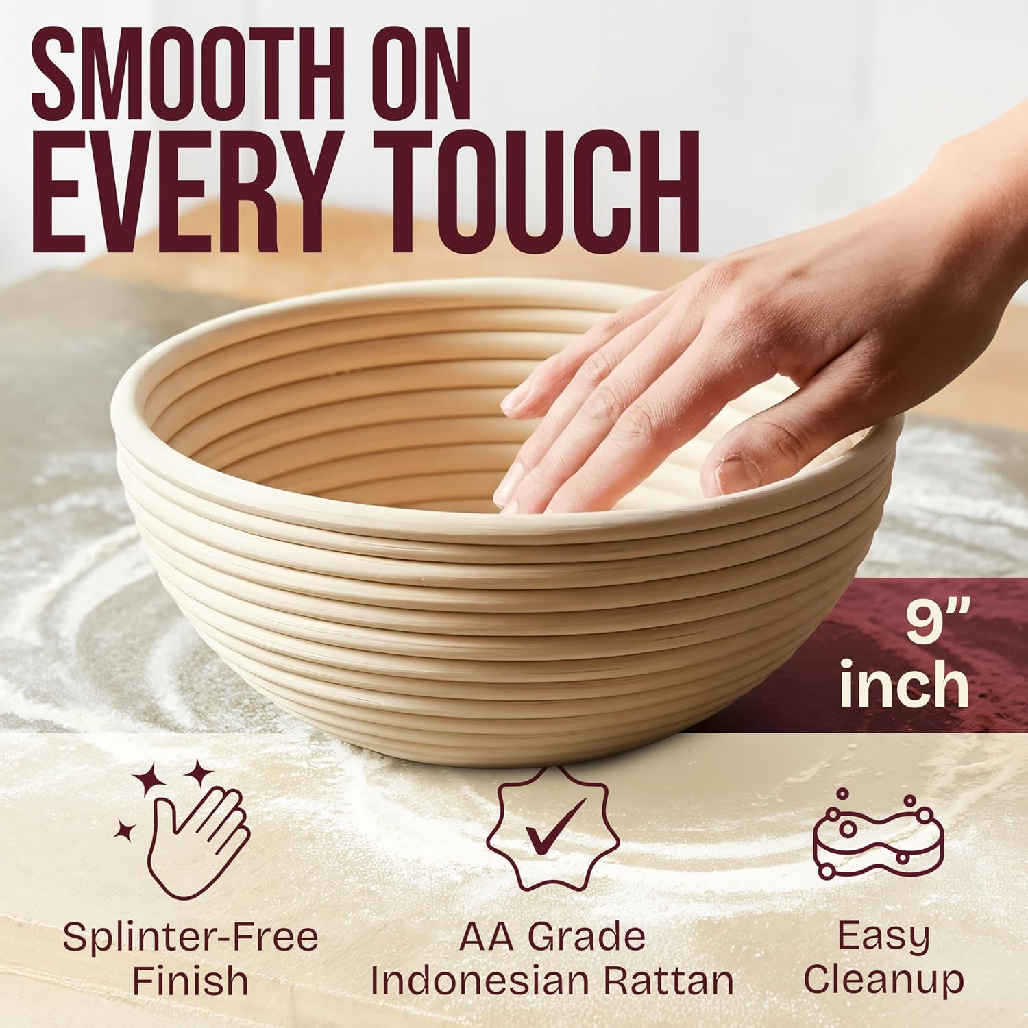 Thumbnail 4 de Superbaking Banneton 9" Proofing Basket 🥖