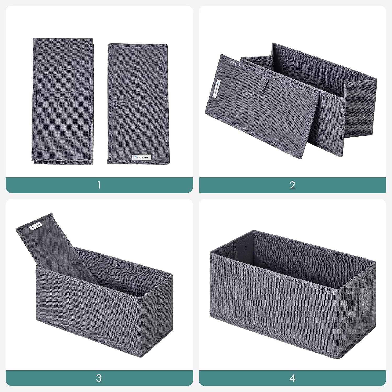 Thumbnail 6 de SONGMICS Tina Collection RDZ06G Drawer Organisers, Set of 6 in Slate Grey