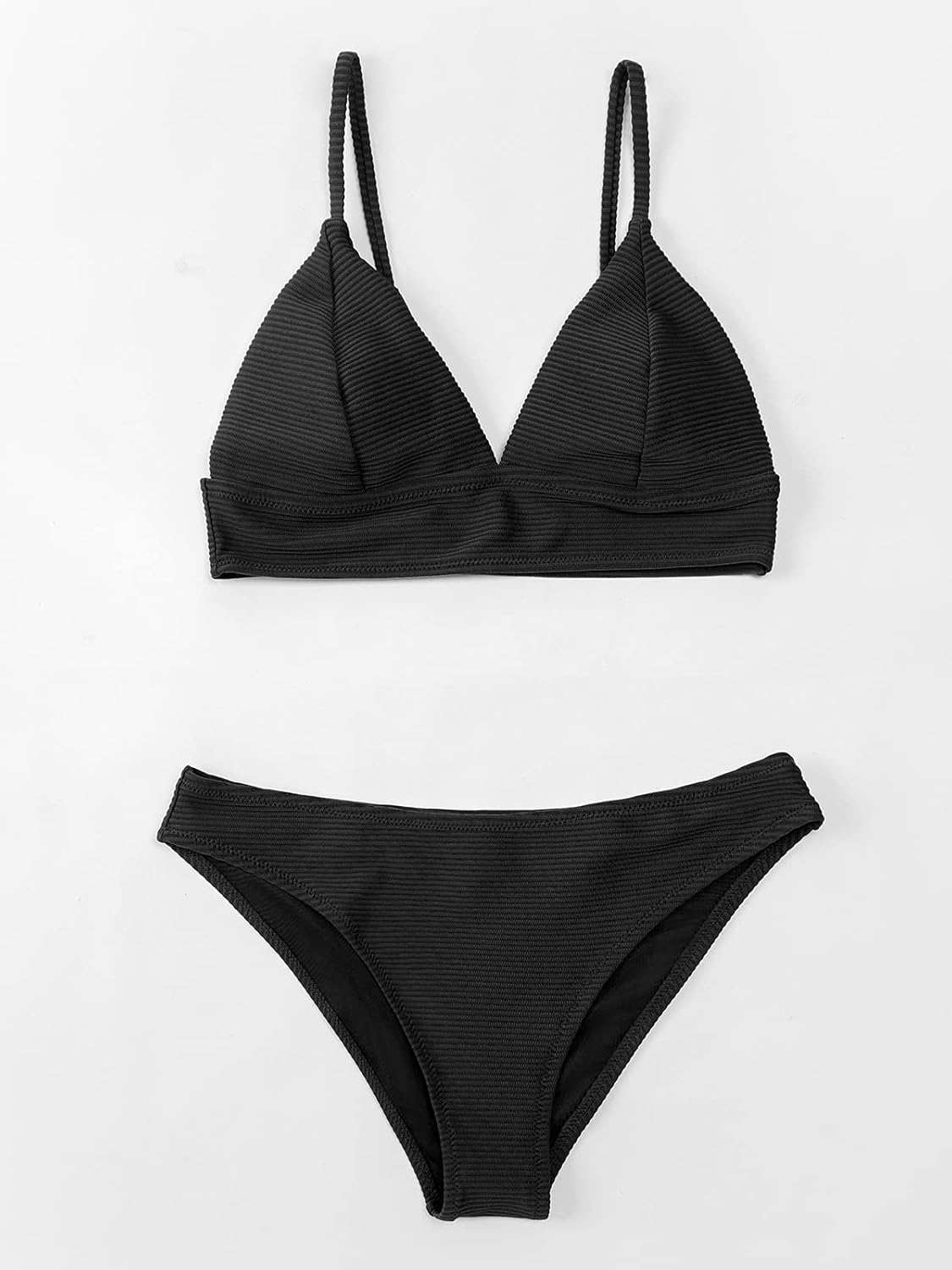 Thumbnail 5 de Cupshe Maillot de bain 2 pièces avec haut de bikini triangle à lacets pour femme