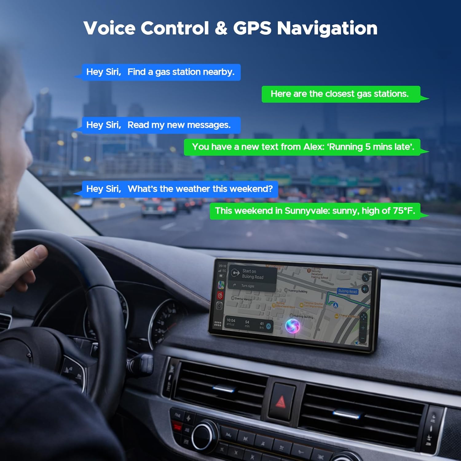 Thumbnail 4 de LAMTTO 9.26" Wireless CarPlay Screen: CarPlay, Android Auto, 1600x600 IPS Display