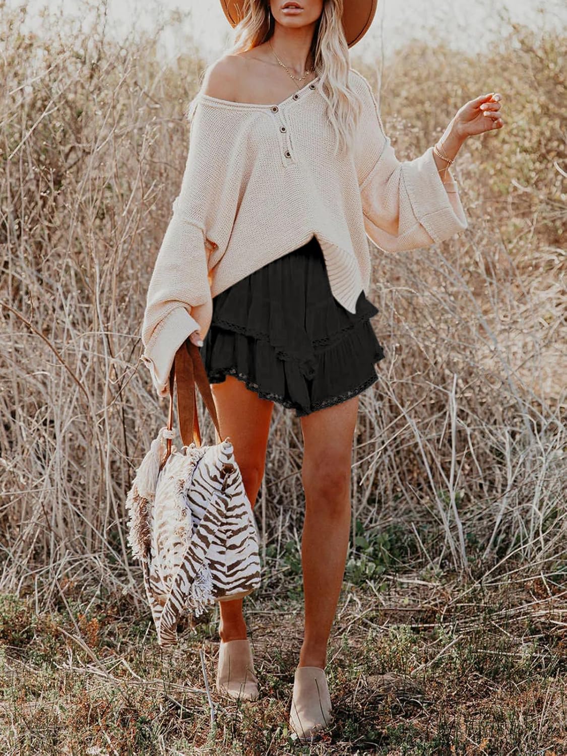 Thumbnail 3 de Aoudery Flowy Shorts High-Waist Mini Skort