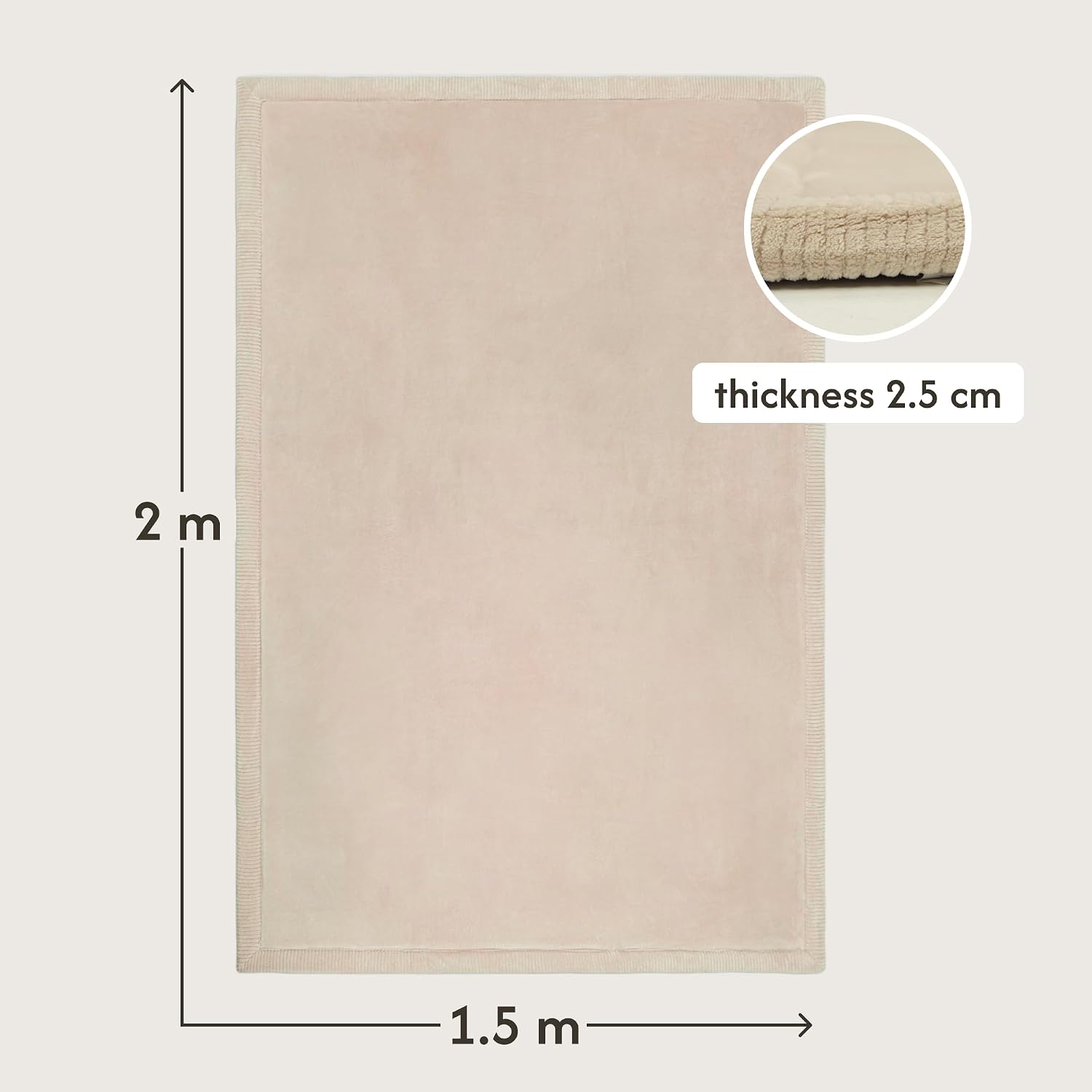 Detalle de Premium Coral Velvet Play Mat 200x150cm