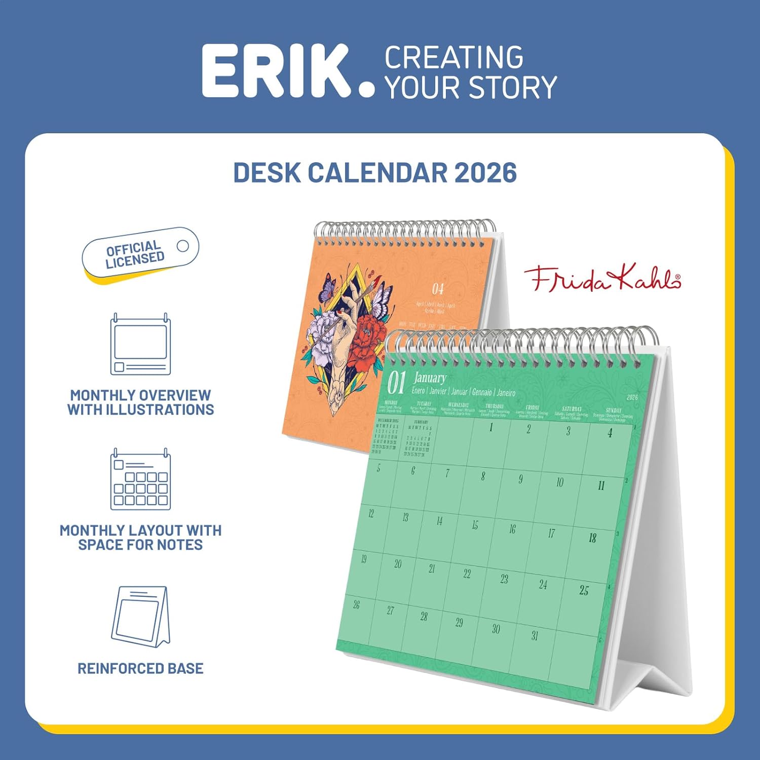 Detalle 2 de Grupo Erik Frida Kahlo Desk Calendar 2026 📅