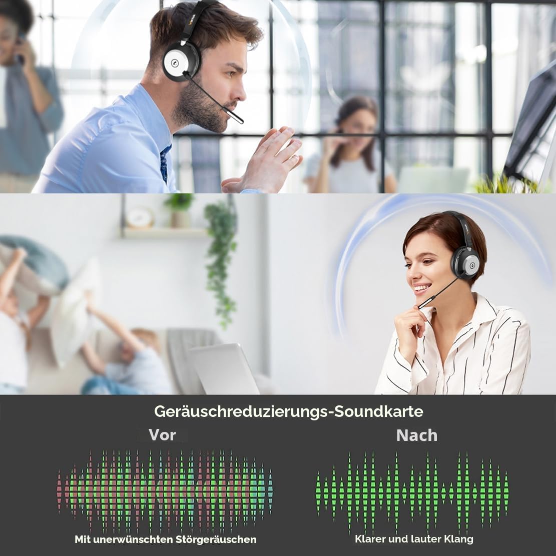 Detalle 2 de Wantek Bluetooth-Headset V5.2