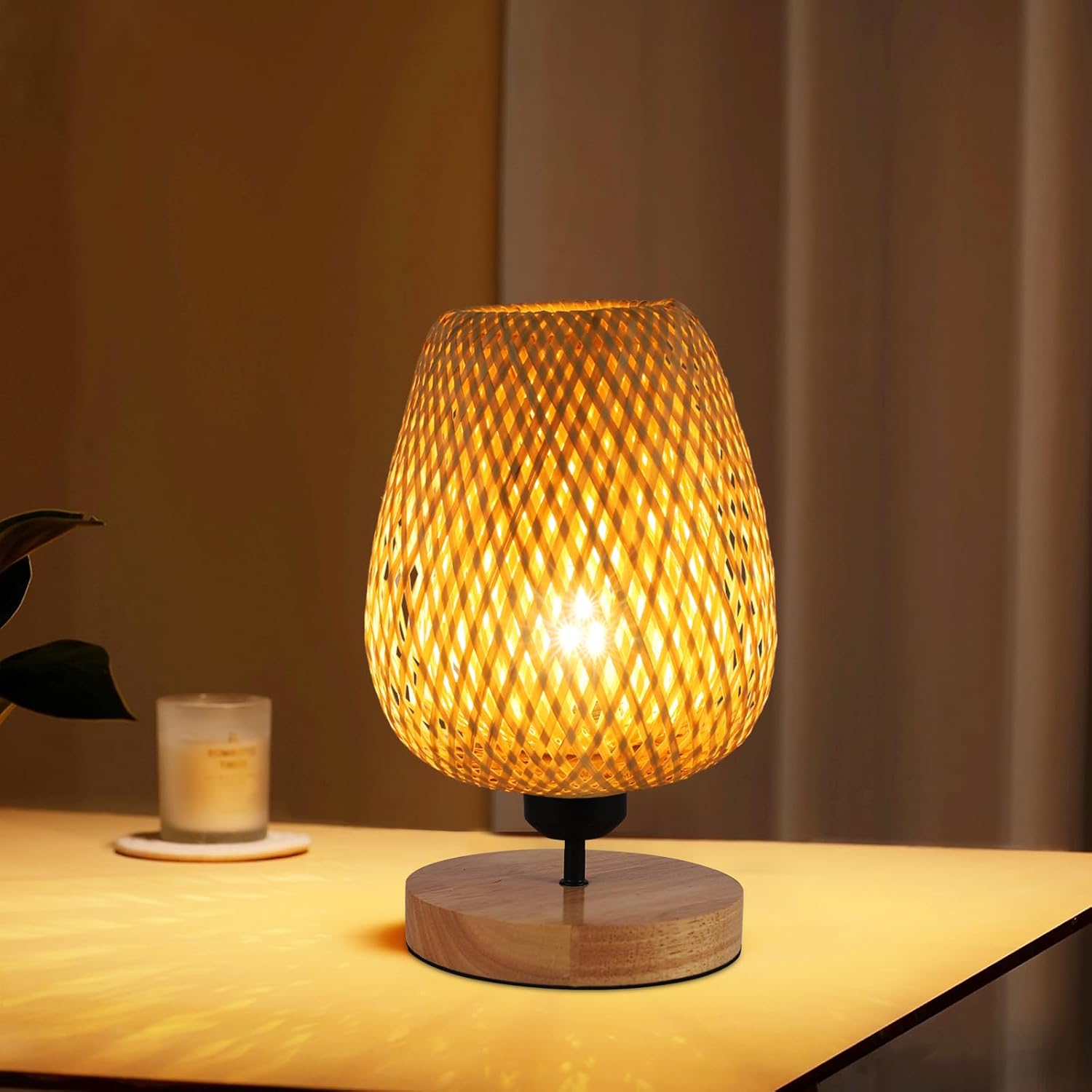 Thumbnail 6 de Lampe de Table Design rétro bois métal noir