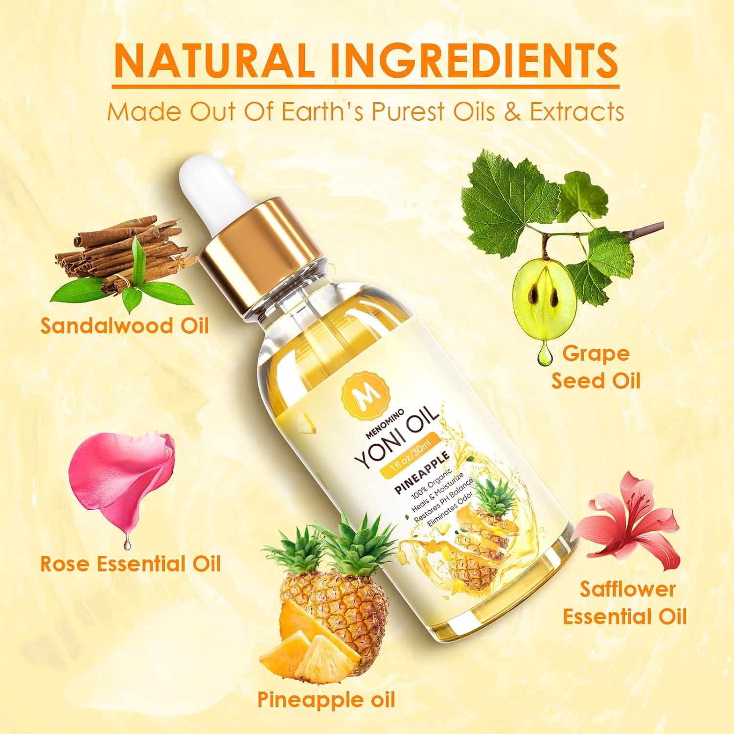Thumbnail 1 de MENOMINO 2-Pack Pineapple Yoni Oil for Women, Natural Moisturizing Oil