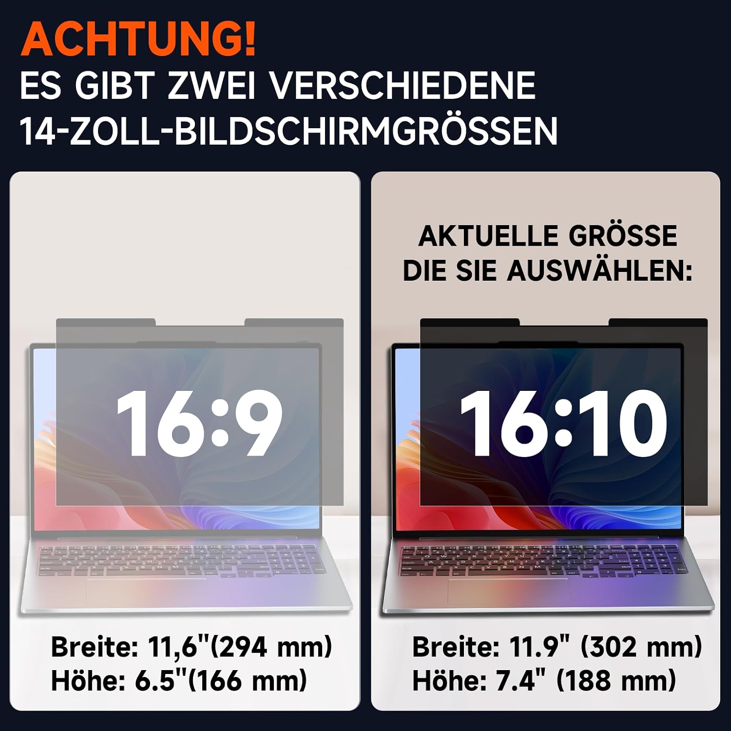 Detalle de Magnetische Blickschutzfolie 14 Zoll 16:10