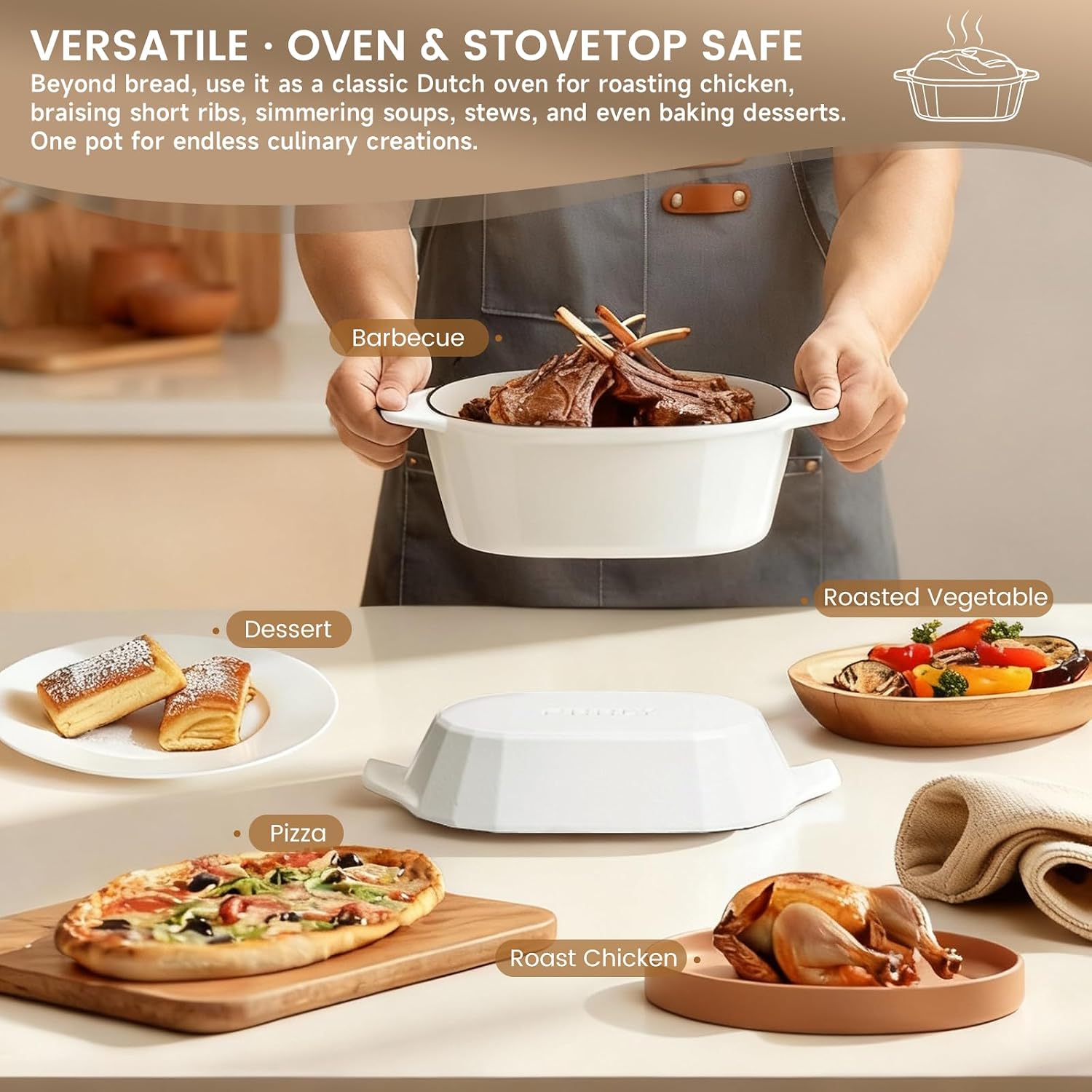 Thumbnail 4 de Enameled Cast Iron Dutch Oven, 3QT