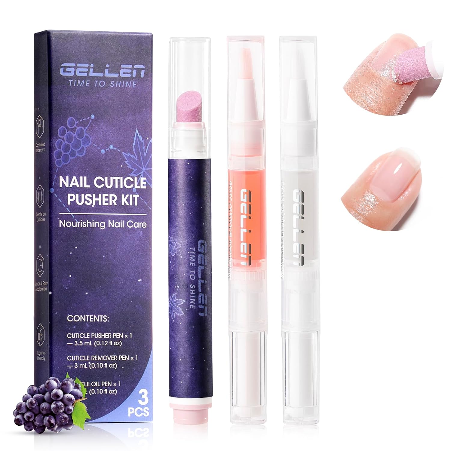 Detalle de Gellen Cuticle Care Set with Ceramic Pusher