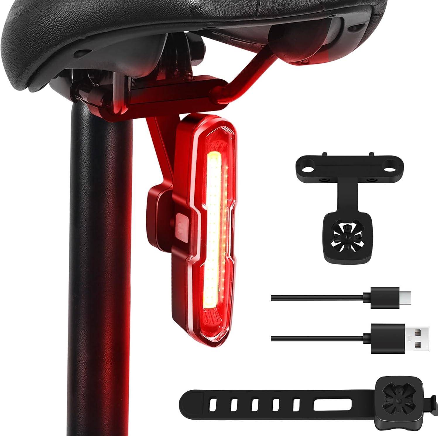 Detalle de DON PEREGRINO B2 Rear Bike Light, 110 Lumens, 5 Red and Blue Modes