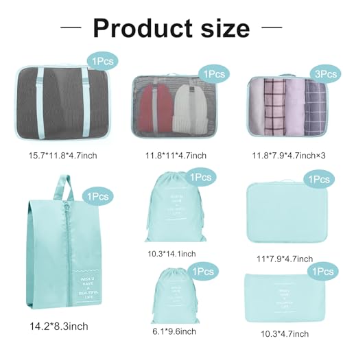 Detalle de Koffer Organizer Set von TXBOBECO – 10-teiliges Packing Cubes Reise-Organizer-Set