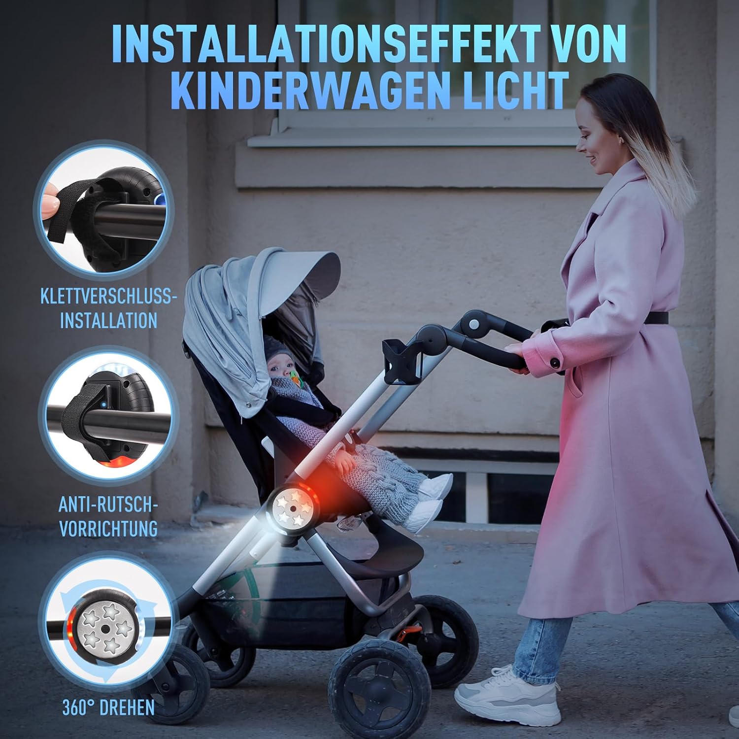 Detalle 2 de Amteker Kinderwagen Licht 12 LEDs