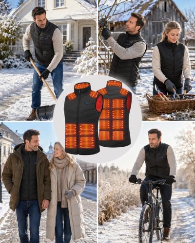 Detalle 2 de vapesoon Gilet chauffant homme et femme, 15 zones et réglage avant/arrière