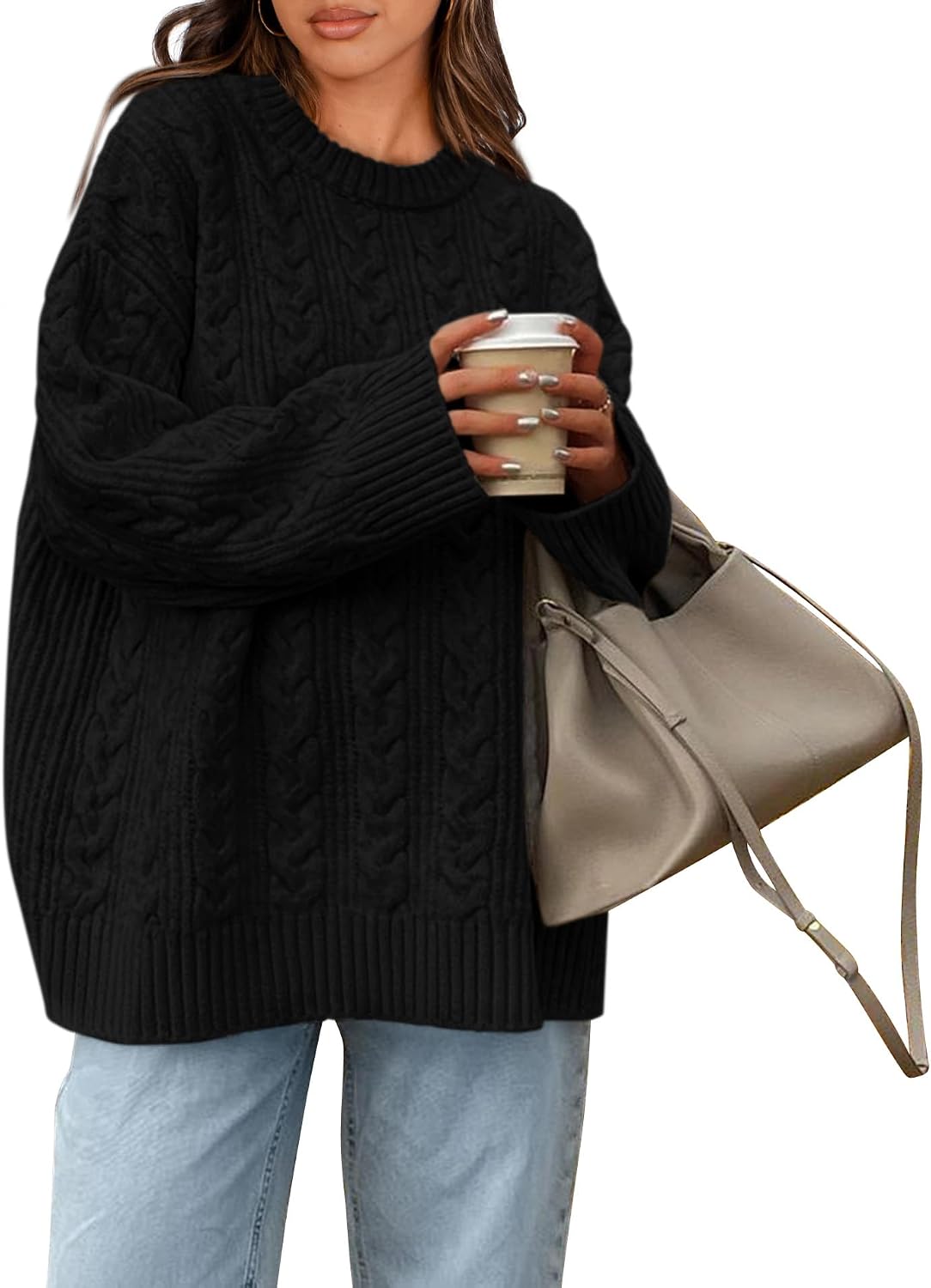 Detalle de Okiwam Oversized Sweater Crewneck