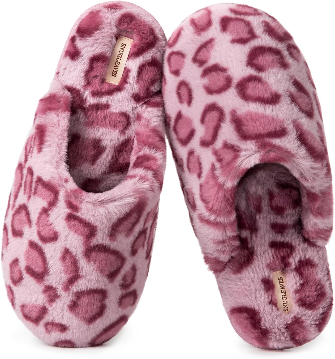 Detalle de Snug Leaves Women's Fuzzy Scuff Slippers Memory Foam