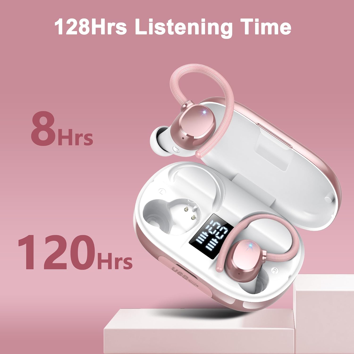 Thumbnail 1 de Ear buds Wireless Bluetooth Earbuds Sport 2026 (Q22) with LED Display, IP7 Waterproof, Bluetooth 5.3