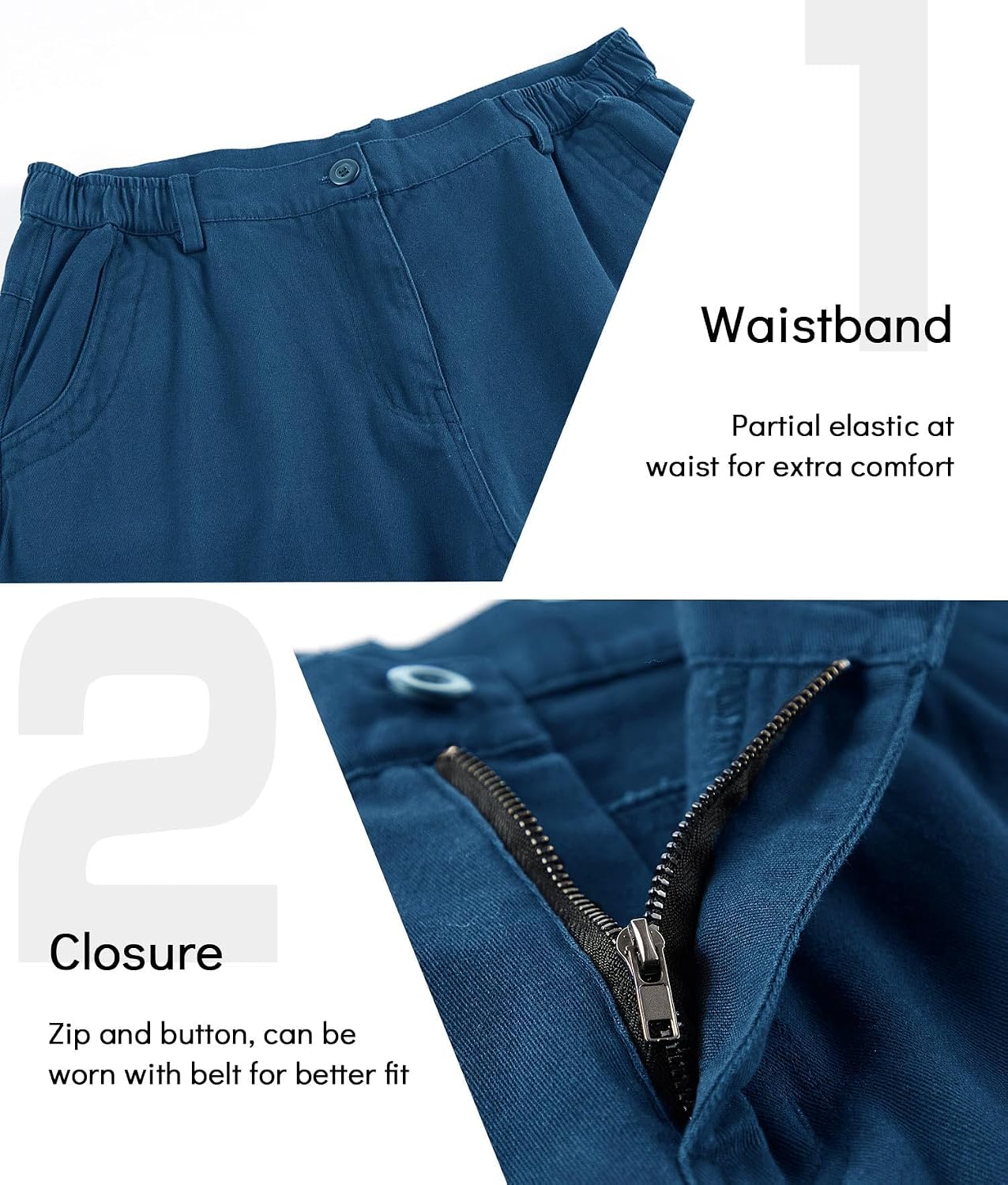 Thumbnail 4 de APTRO Men's Cargo Shorts, Relaxed Fit, Multi-Pocket Cotton Twill