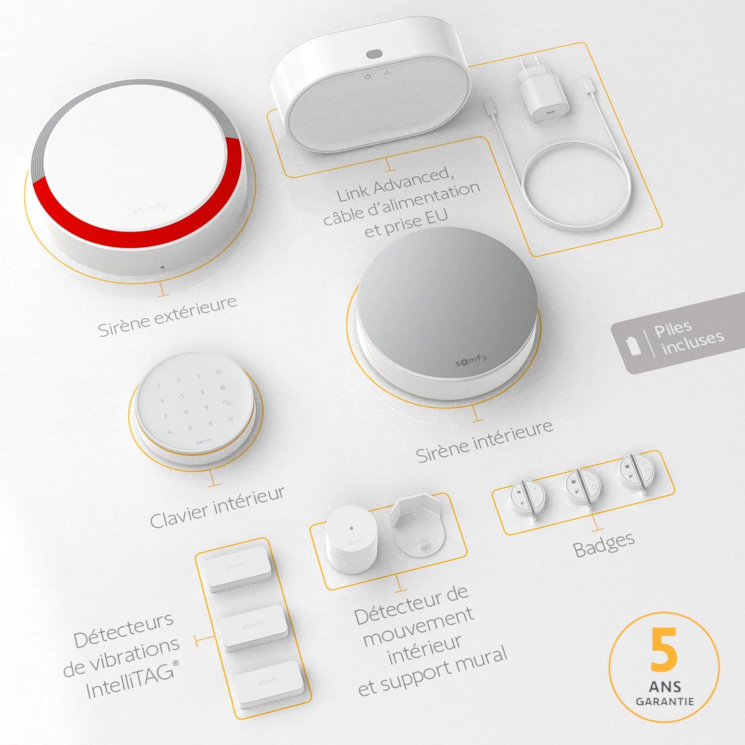 Thumbnail 1 de Somfy Home Alarm Advanced Plus (1875255) : kit d’alarme connectée avec détection avant intrusion