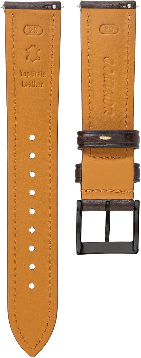 Thumbnail 3 de Gomvadr Leder-Uhrenarmband aus pflanzlich gegerbtem Rindsleder mit Schnellspanner (20 mm bis 22 mm, XL/XXL)