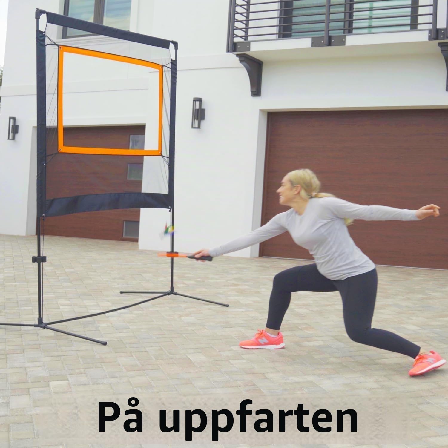 Detalle 2 de Gresonic A6DE-2025-BQTZ pickleballset med fristående nät, racketar och bollar
