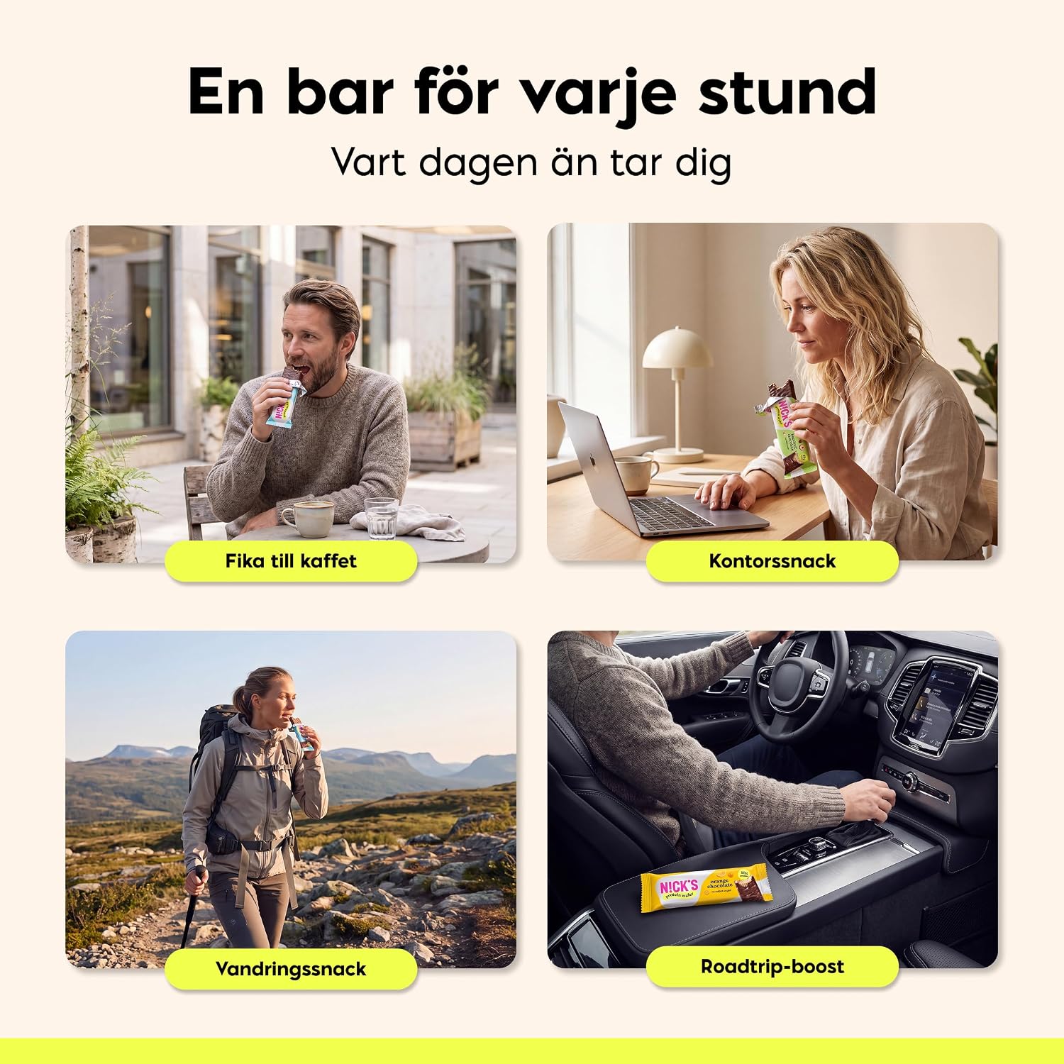 Detalle 1 de N!CK'S Protein Wafer Bar med hasselnöt, 25 % protein, glutenfri, 24 × 40 g