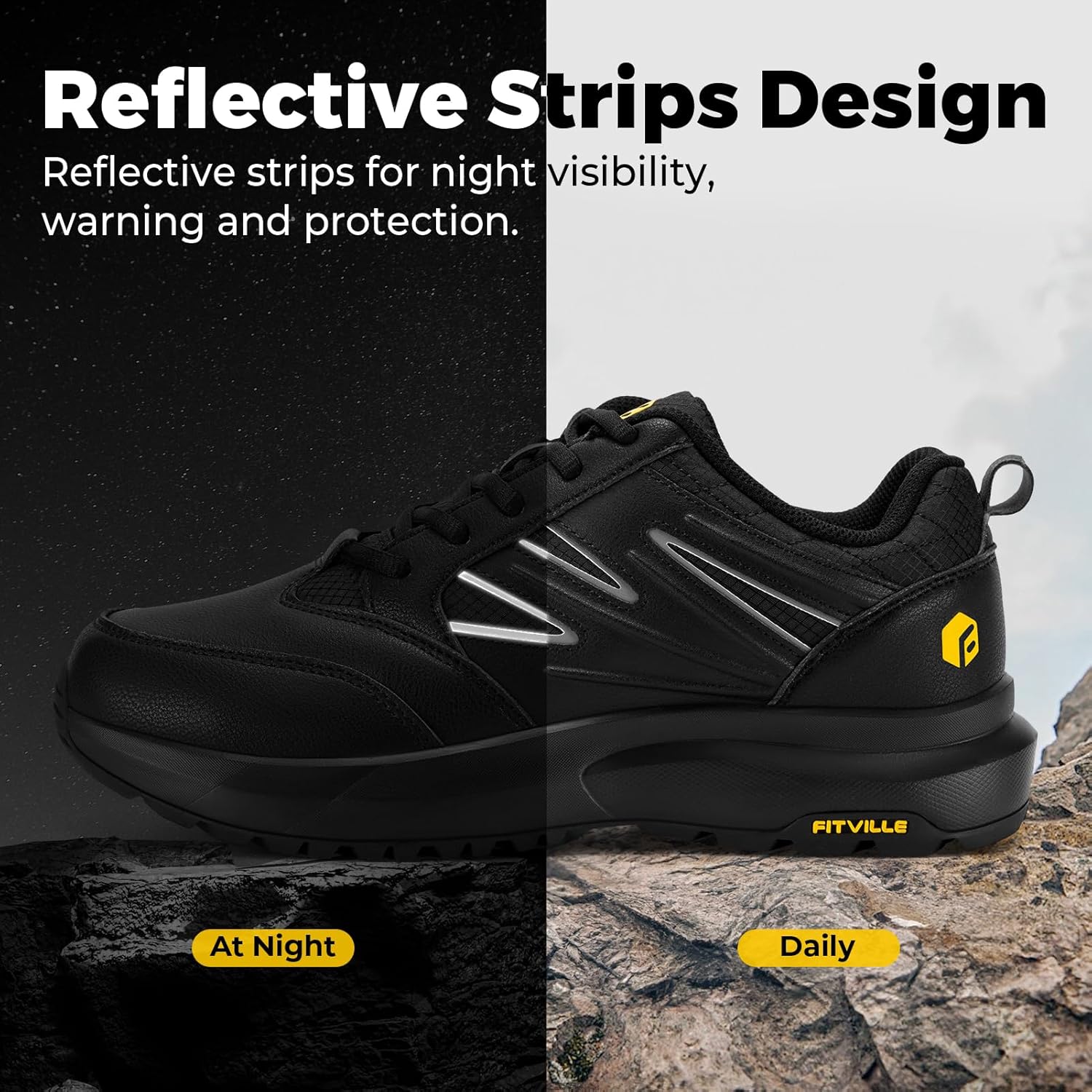 Thumbnail 5 de FitVille Scarpe Uomo Extra Larghe da Running: leggerezza, comfort e supporto per l'arco