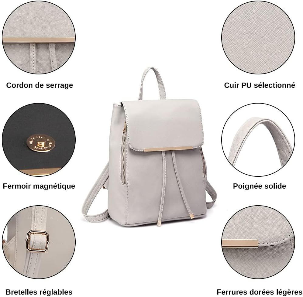 Thumbnail 5 de Miss Lulu Petit Sac à Dos Femme Imperméable et Léger — Confort et Élégance au Quotidien