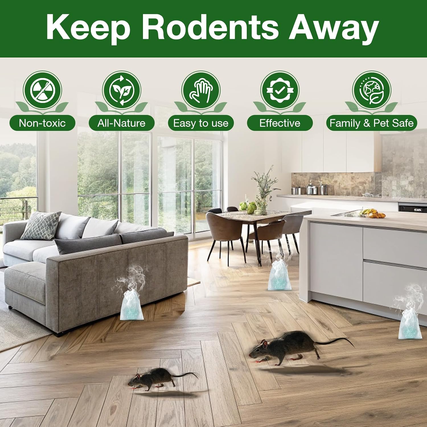 Detalle 2 de tenerolike QSQ Peppermint Rodent Repellent Balls, 36-Pack, Indoor/Outdoor