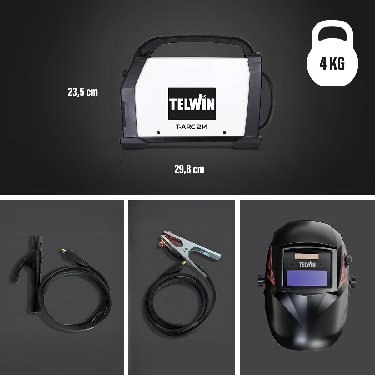Thumbnail 4 de Telwin T-Arc 214 Saldatrice MMA 200A: kit completo per fai da te e manutenzione, compatta e affidabile
