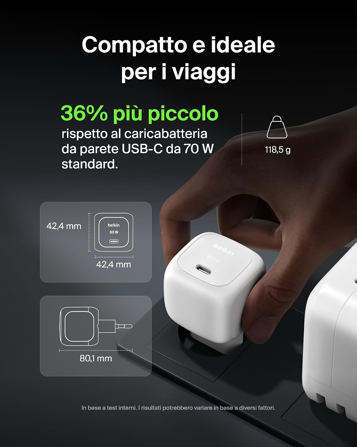 Detalle de Belkin Caricatore USB-C da 65 W