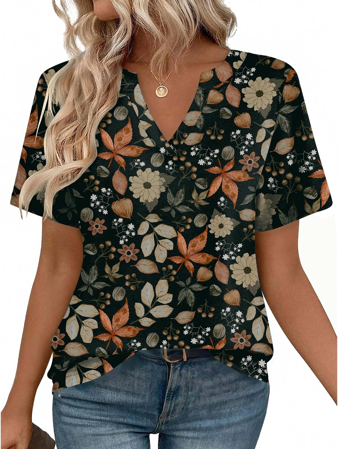 Thumbnail 6 de Zeagoo Women’s V-Neck Short-Sleeve High-Low Tunic Top