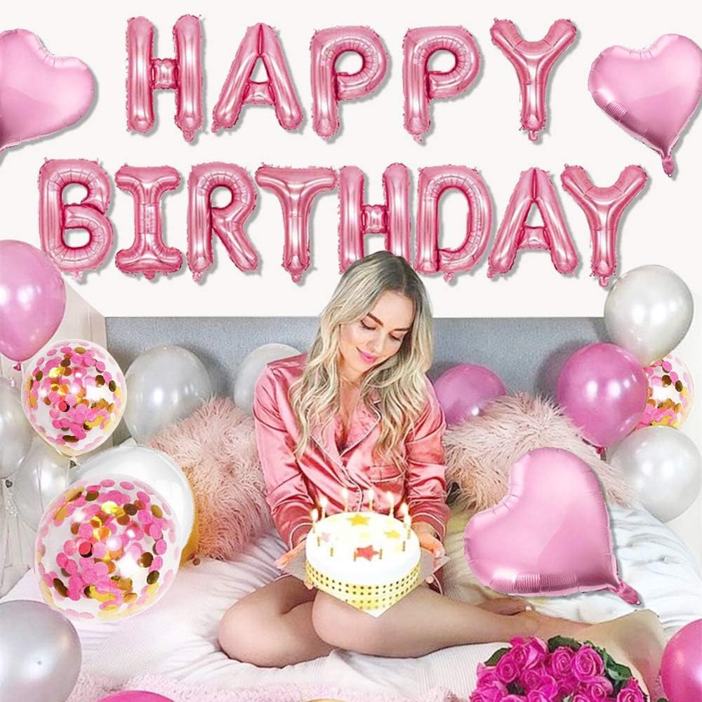 Detalle de iZoeL Pink Birthday Party Decoration Set for Girls