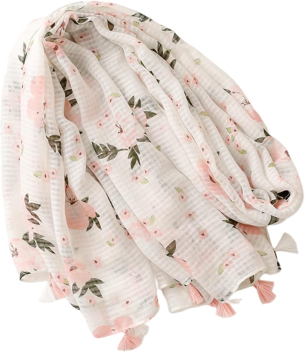 Thumbnail 2 de FAIRYGATE Women Scarf Shawl Wrap: Floral Print, Lightweight 180x85 cm