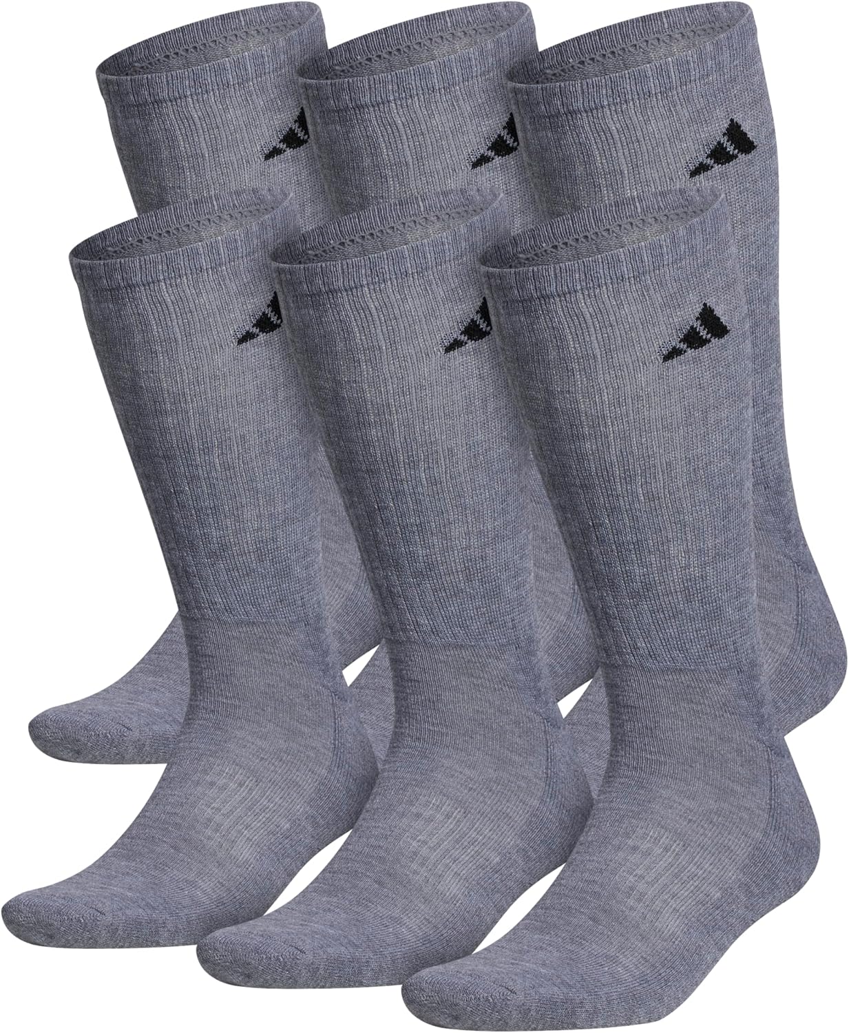 Detalle de adidas 34DC094-OFW Men's Crew Socks, White 6-Pack with Climacool