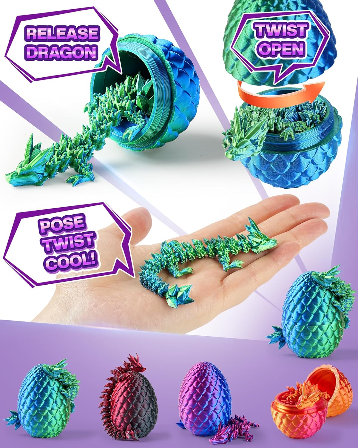 Thumbnail 2 de Dragon Eggs 3D Printed Set