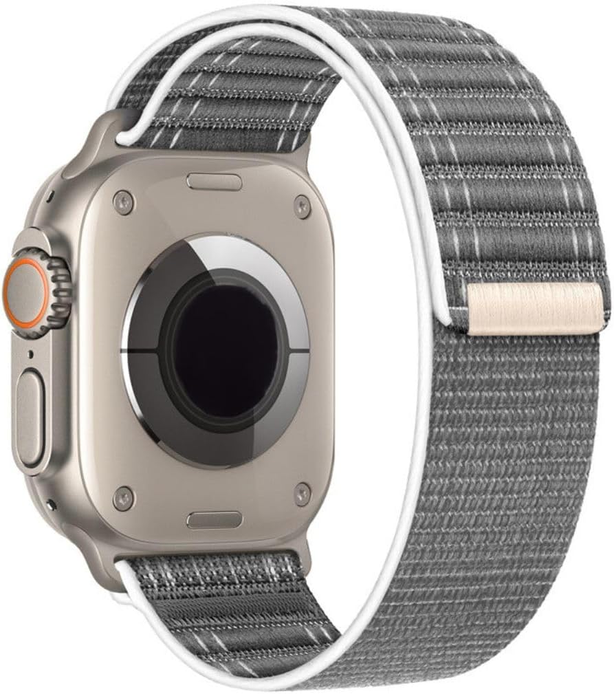Detalle 2 de Braided Sport Loop Band for Apple Watch (46/45/44/49mm & 38/40/41/42mm) – Nylon Fabric, Adjustable 14–21cm