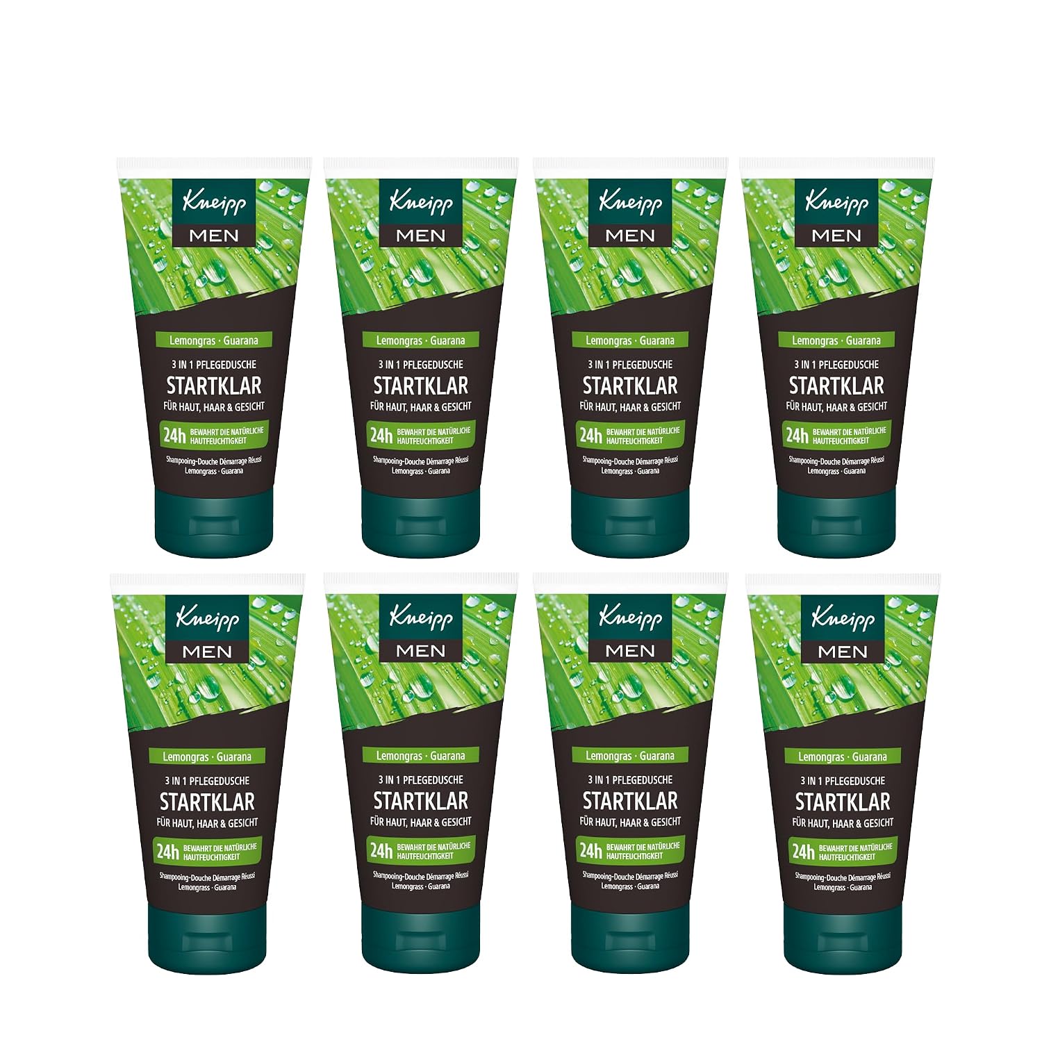 Detalle de Kneipp MEN 3 in 1 Pflegedusche Kraftvoll – Bio Zedernuss & Panthenol, 6 x 200 ml