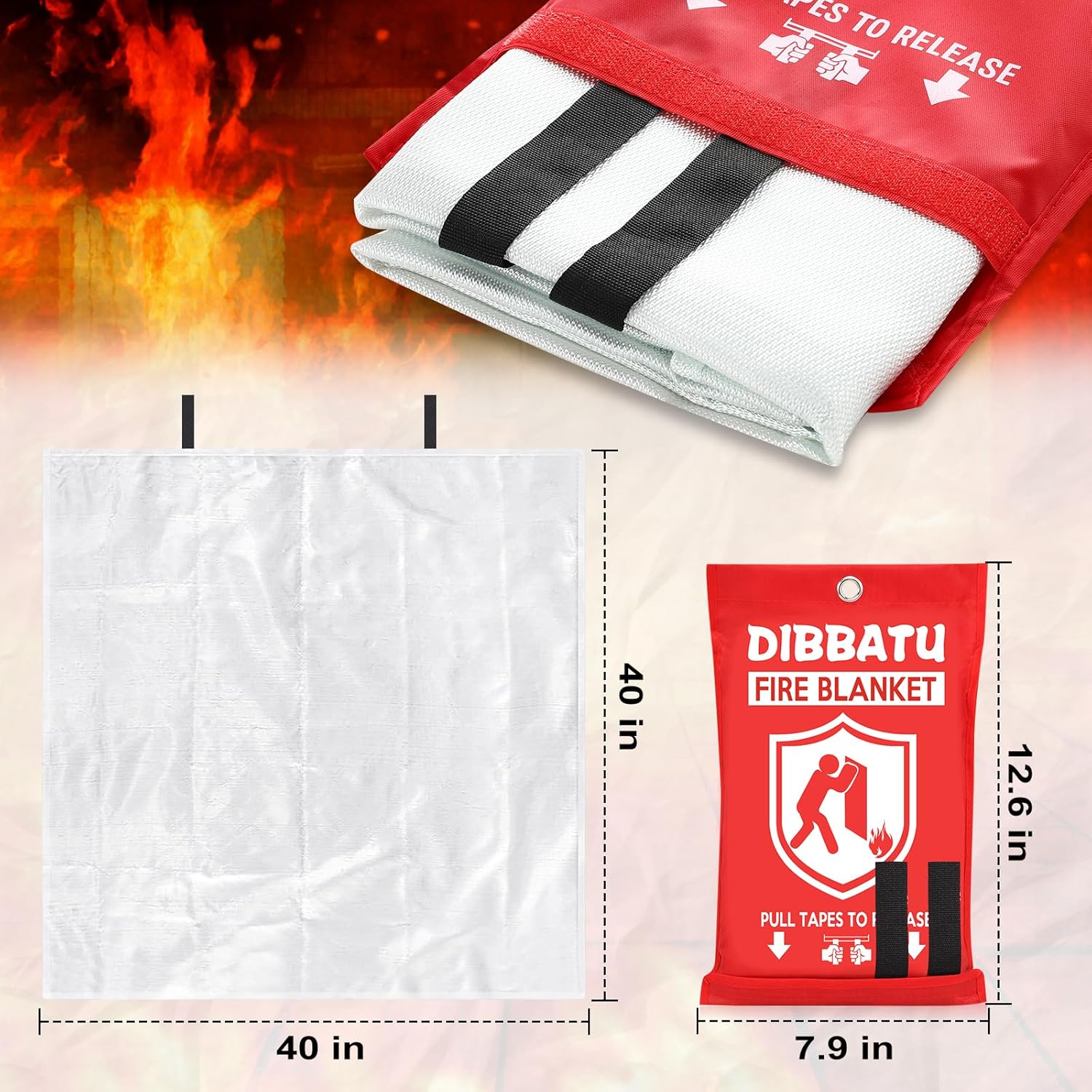 Thumbnail 6 de DIBBATU Fire Blanket for Home Emergency 🔥🛡️🧯